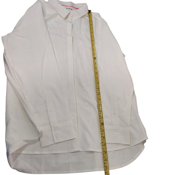 Modern Ambition Women's Long Sleeve White Button-Up Collared Shirt Size Large - Picture 12 of 13